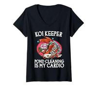 Mujer La Limpieza de estanques Koi Keeper es mi Cardio Camiseta Cuello V