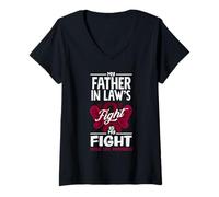 Mujer La Lucha de mi suegro es mi Lucha contra la Conciencia de células falciformes Camiseta Cuello V