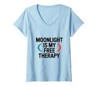 Mujer La Lune EST ma Therapie gratuite Camiseta Cuello V