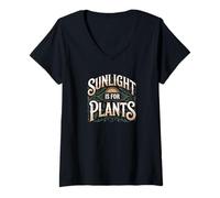 Mujer La luz del Sol es para Las Plantas Goth Gothic Sunshine Camiseta Cuello V