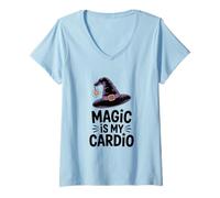 Mujer La Magia es mi diversión Cardiovascular para Halloween como Bruja Camiseta Cuello V