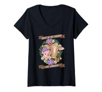 Mujer La mayoría de mis Amigos Son Animales (Declaración Vegetariana Vegana) Camiseta Cuello V