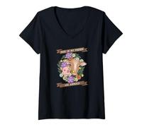 Mujer La mayoría de mis Amigos Son Animales (Vegetariano) (gráfico de Vaca) Camiseta Cuello V