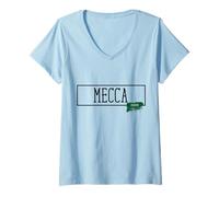 Mujer La Meca Arabia Saudita País Ciudad Saudita Nombre del viaje Mujeres Hombres Camiseta Cuello V