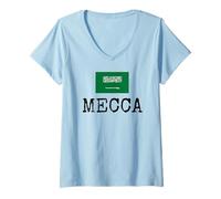 Mujer La Meca Arabia Saudita País Ciudad Saudita Nombre del viaje Mujeres Hombres Camiseta Cuello V