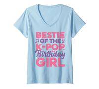 Mujer La Mejor Amiga de la Fiesta de cumpleaños Anime K Pop Girl Bestie Camiseta Cuello V