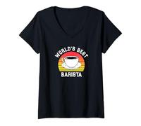 Mujer La mejor cafetera barista futura del mundo Camiseta Cuello V