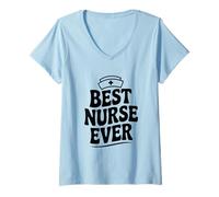 Mujer La Mejor Enfermera de Todos los Tiempos para apreciar a los héroes de la atención médica Camiseta Cuello V