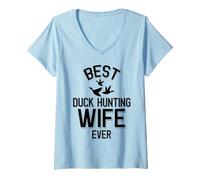 Mujer La Mejor Esposa de Caza de Patos Camiseta Cuello V
