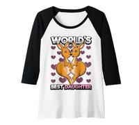 Mujer La Mejor Hija del Mundo Lindo Canguro mamá papá a Juego Padres Camiseta Manga Raglan