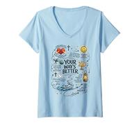 Mujer La Mejor inspiración de fe Cristiana de tu Camino Camiseta Cuello V