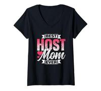 Mujer La Mejor Madre Anfitriona Mamá Papá Familia De Acogida Camiseta Cuello V
