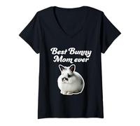 Mujer La mejor mamá conejita de la historia: Jersey Wooly Rabbit Camiseta Cuello V