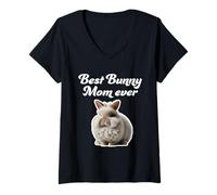 Mujer La mejor mamá conejita de la historia: Jersey Wooly Rabbit Camiseta Cuello V