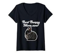 Mujer La mejor mamá conejita de la historia: Jersey Wooly Rabbit Camiseta Cuello V