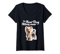 Mujer La mejor mamá de perros de todos los tiempos: Silky Terrier Camiseta Cuello V