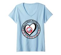 Mujer La Mejor mamá del Mundo Que Haya Tenido Suerte de ser mamá Japonesa Mamma Bruh Camiseta Cuello V