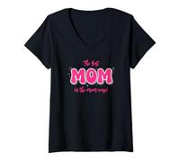 Mujer La Mejor mamá en el Verso de mamá Camiseta Cuello V