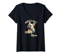 Mujer La Mejor mamá Francesa del Mundo Funny Bulldog Francés Mamá Camiseta Cuello V