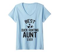Mujer La Mejor tía de Caza de Patos Camiseta Cuello V