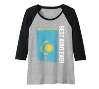 Mujer La mejor tía kazaja de la historia Ropa de tía de Kazajstán Camiseta Manga Raglan