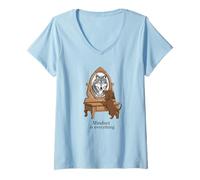 Mujer La mentalidad es Todo lo Que el Perro Salchicha ve Lobo Interior Camiseta Cuello V