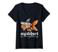 Mujer La mentalidad es todo motivacional inspirador Camiseta Cuello V