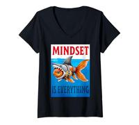 Mujer La mentalidad es todo motivacional inspirador Camiseta Cuello V
