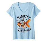 Mujer La mentalidad es todo motivacional inspirador Camiseta Cuello V