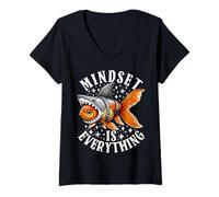 Mujer La mentalidad es todo motivacional inspirador Camiseta Cuello V