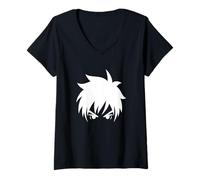 Mujer La mirada del desafío. Ojos feroces, espíritu irrompible. Regalo. Camiseta Cuello V