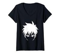 Mujer La mirada del desafío. Ojos feroces, espíritu irrompible. Regalo. Camiseta Cuello V