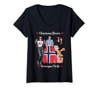 Mujer La Mitad Sexy de Norwegian Roots Heritage, cultivada en Estados Unidos Camiseta Cuello V