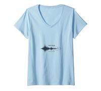 Mujer La música Habla lo Que Las Palabras no Pueden - Soundwave Camiseta Cuello V, Azul Bebé, XXL