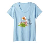 Mujer La música Lava el Polvo de la Vida Cotidiana Gramophone Camiseta Cuello V