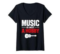 Mujer La música no es una Fase Músico Estilo de Vida Pasión Musical Camiseta Cuello V