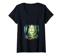 Mujer LA NATURALEZA ES MI TERAPIA - Bosque Mágico Camiseta Cuello V