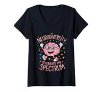 Mujer La neurodiversidad celebra el espectro Camiseta Cuello V