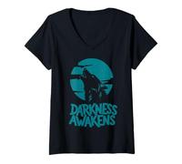 Mujer La Oscuridad Despierta Camiseta Cuello V