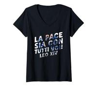 Mujer La pace sia con tutti voi! Leo XIV Camiseta Cuello V