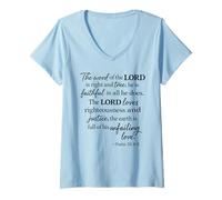 Mujer La Palabra del Señor Es Justa Y Verdadera Salmo 33:4 Escritura Camiseta Cuello V