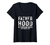 Mujer La paternidad es el Reino Proverbios 22:6 Christian Dad Camiseta Cuello V