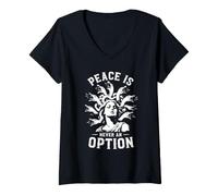 Mujer La Paz Nunca Es una Opción - Diseño de Medusa Camiseta Cuello V
