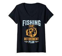 Mujer La Pesca es mi Plan de jubilación Camiseta Cuello V