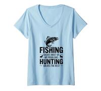 Mujer La Pesca Resuelve la mayoría de mis Problemas Camiseta Cuello V