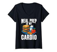 Mujer La preparación de Comidas es mi Trabajador de Servicio de Alimentos Cardiovascular Almuerzo Señora Camiseta Cuello V