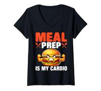 Mujer La preparación de Comidas es mi Trabajador de Servicio de Alimentos Cardiovascular Almuerzo Señora Camiseta Cuello V