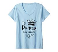 Mujer La Princesa Ha Llegado, Habitación de Chicas, Corona Sassy Camiseta Cuello V