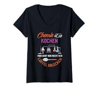 Mujer La química es como cocinar, simplemente no puedes lamer la Camiseta Cuello V