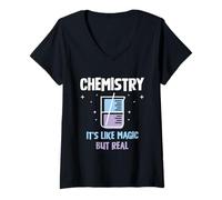 Mujer La química es como magia pero real Camiseta Cuello V